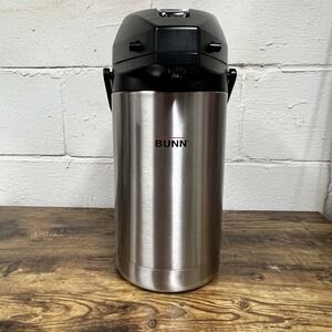 BUNN 2.5L 85oz Stainless Steel Thermal Coffee Airpot Dispenser Black Lid